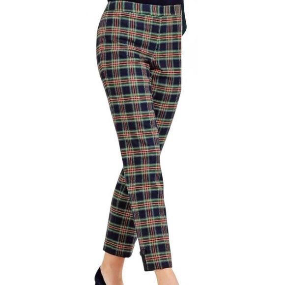 Talbots Tartan Plaid Navy/Blue/Green Pants Sz. 8 - Picture 2 of 11